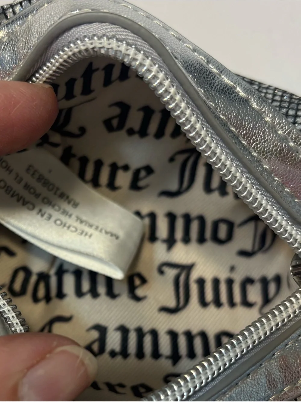 Juicy Couture Silver Crystal Mesh Cosmetic Pouch
